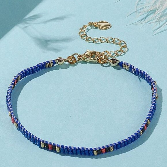 NWOT Dainty Handmade Japanese Braided Seed Beaded Bracelet Adjustable 2/$10 - Picture 1 of 5